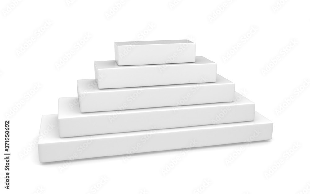 3D Pyramid of boxes on white background 3D Pyramid of boxes on white background