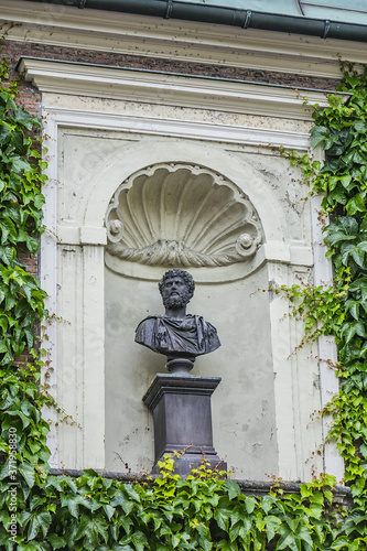 External View of Charlottenborg. Architectural fragments. Kunsthal Charlottenborg is one of the largest exhibition spaces for contemporary art in Northern Europe. Copenhagen, Denmark. photo