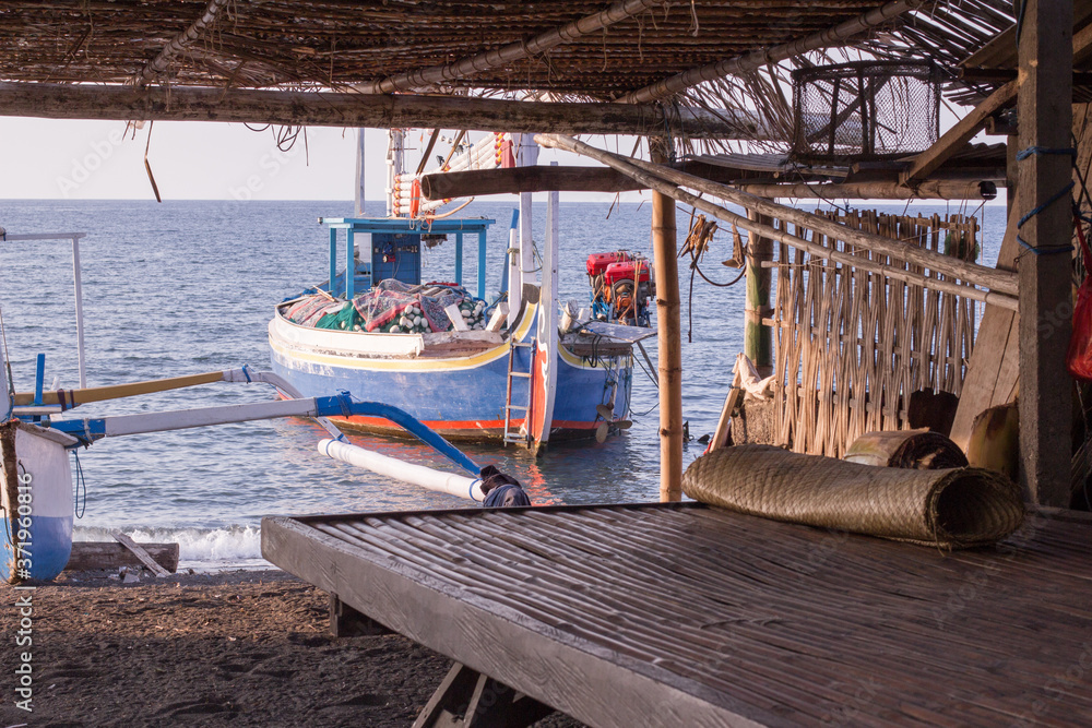 15 October 2011, Bali, Indonesia: Local Fishermen Boats at Lovina Bali, Indonesia.