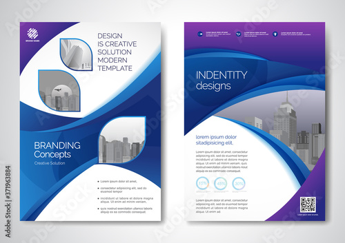 Template vector design for Brochure, AnnualReport, Magazine, Poster, Corporate Presentation, Portfolio, Flyer, infographic, layout modern size A4, Front and back, Easy to use and edit.