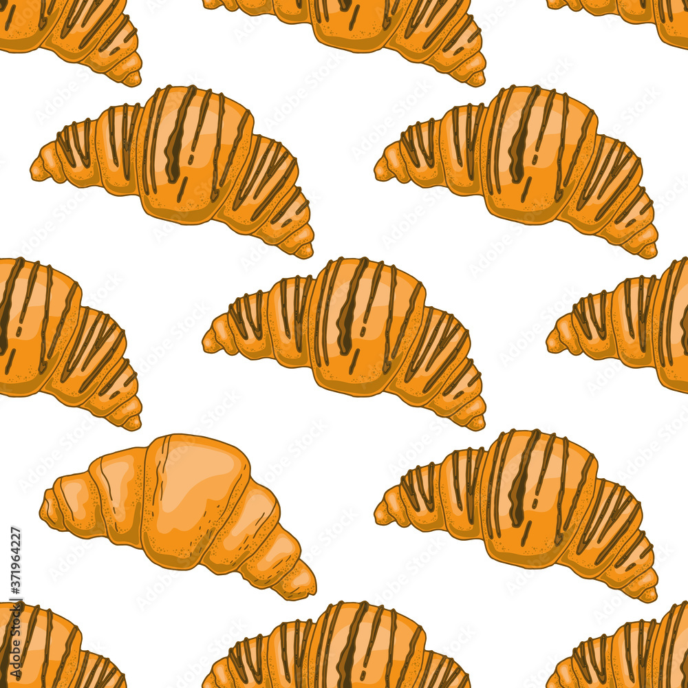 Seamless pattern with croissants, vector illustration Seamless pattern with croissants, vector illustration