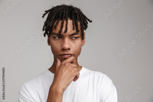 Portrait of a pensive young african american man