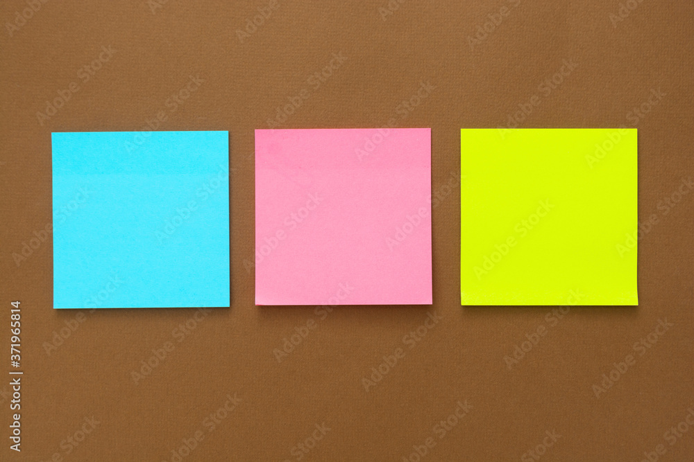 Colorful sticky notes mock up, copy space.