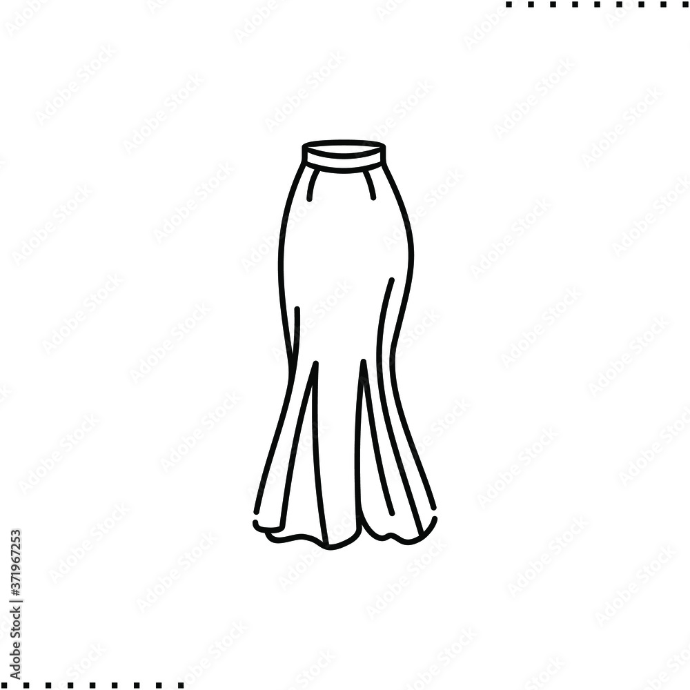 mermaid skirt model vector icon in outlines mermaid skirt model vector icon in outlines