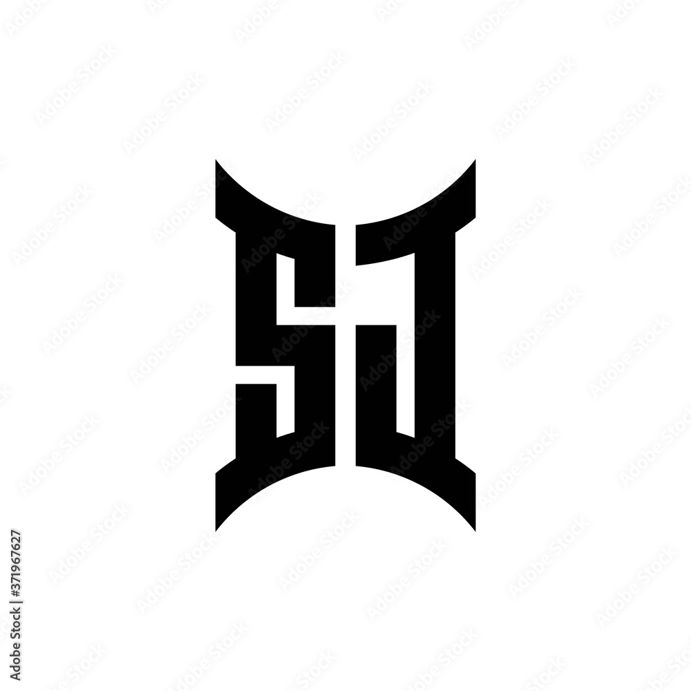 SJ monogram logo with curved side SJ monogram logo with curved side