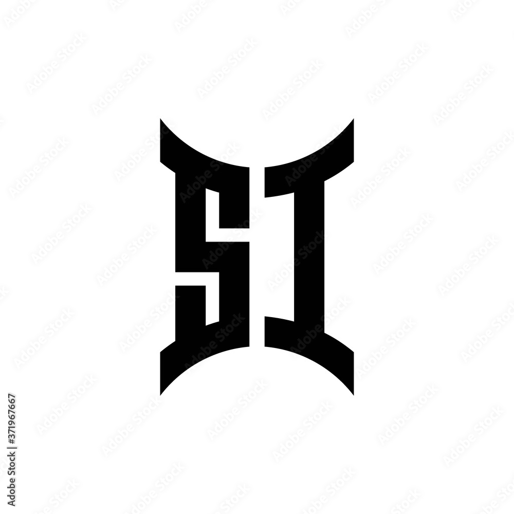 SI monogram logo with curved side SI monogram logo with curved side