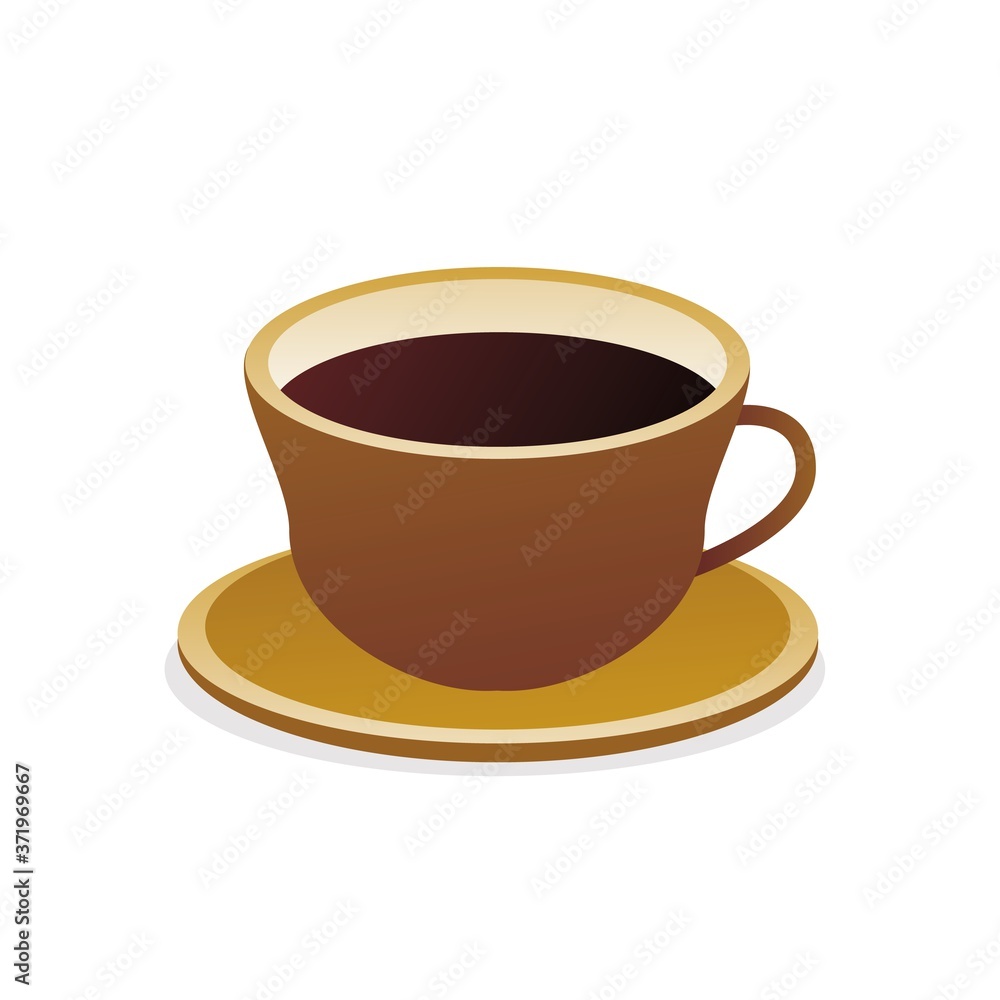 A Cup of tea Isometric Icon Illustration Isolated in White A Cup of tea Isometric Icon Illustration Isolated in White