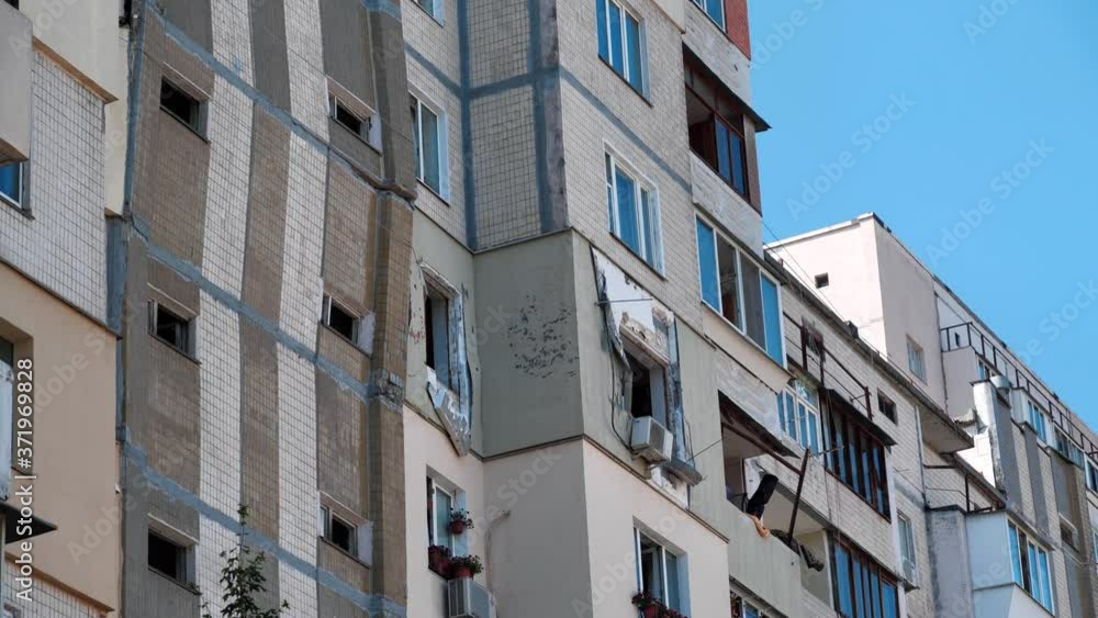 Damage after gas explosion in a residential building Damage after gas explosion in a residential building