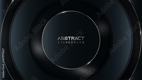 Abstract Gray and Blue Tech Background with Circle Perforated Texture