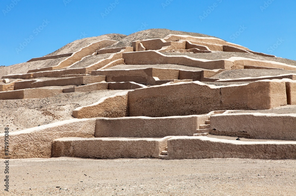 Nasca or Nazca pyramid at Chahuachi in Peru