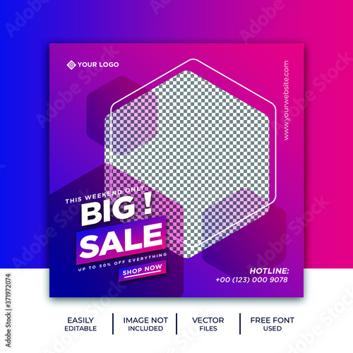 Social media post template vector