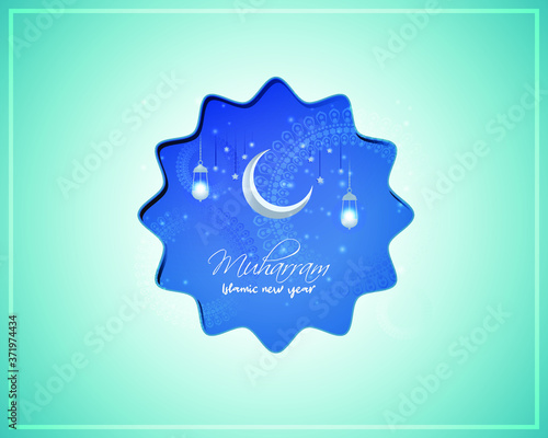festive concept background for Islamic festival-Islamic new year, new Hijari year- happy muharram vector illustration 