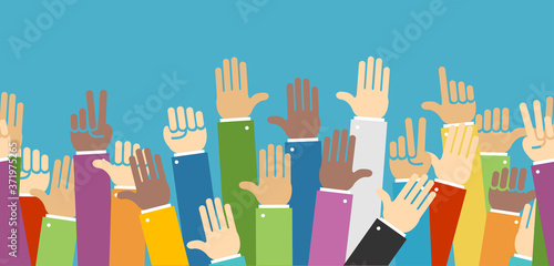 Cartoon Color Hands Line. Vector