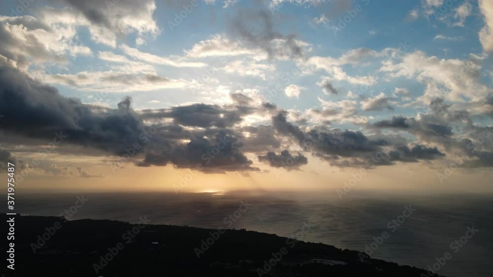 Aerial View From Flying Drone Of Ocean Waves Crushing On Sandy Beach Landscape on The Sunset on Bali Aerial View From Flying Drone Of Ocean Waves Crushing On Sandy Beach Landscape on The Sunset on Bali