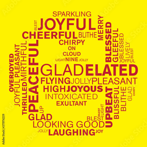 Typography artwork design with synonym words