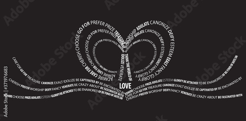 Typography artwork design with synonym words