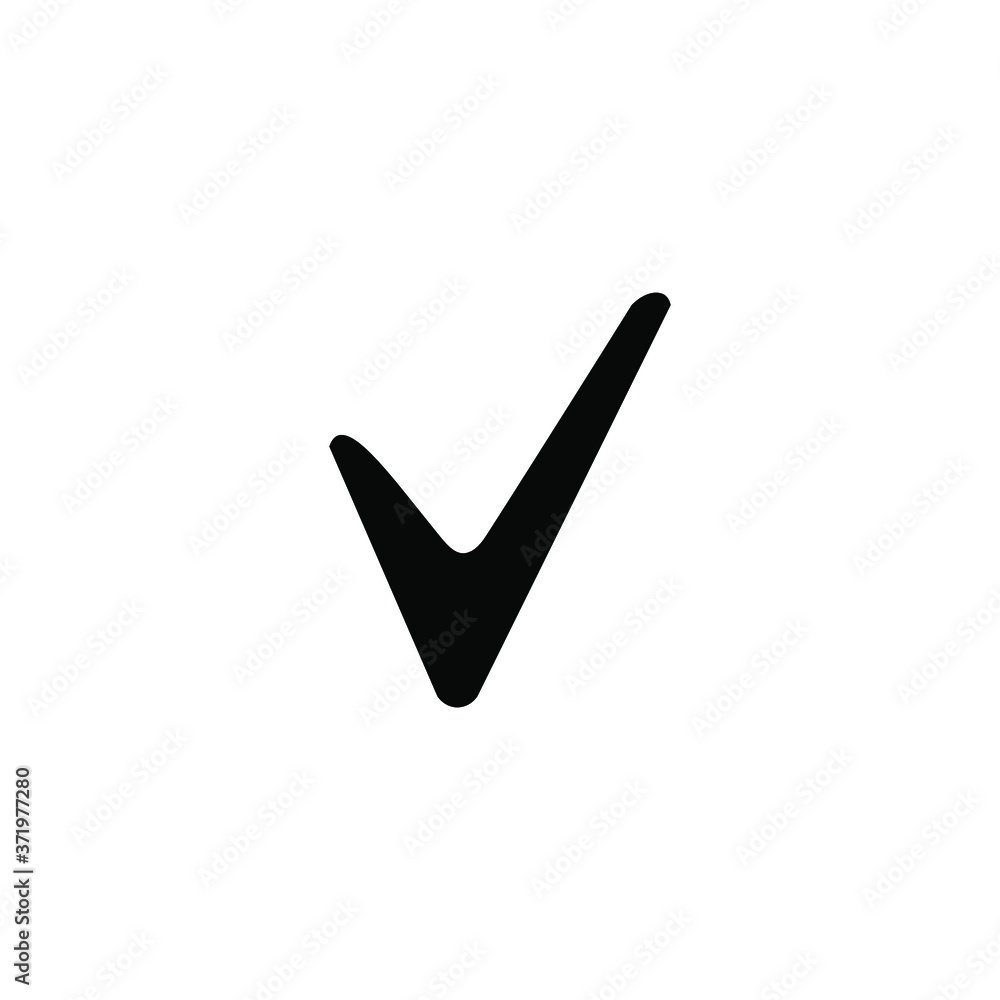 Black check mark vector icon. Like dislike icon vector symbol. Sign for website application and interface decoration. Black check mark vector icon. Like dislike icon vector symbol. Sign for website application and interface decoration.