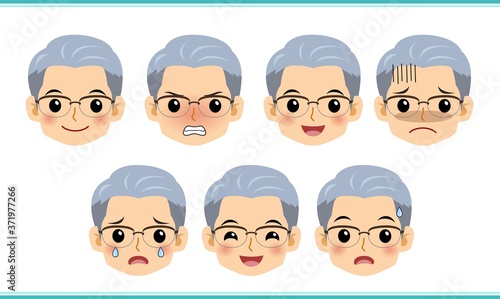 エプロンを着た年配の男性