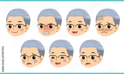 エプロンを着た年配の男性