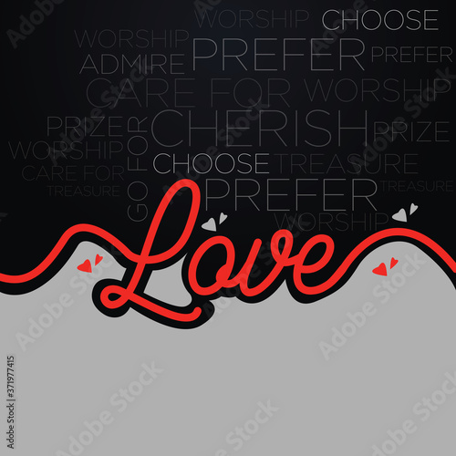 Typography artwork design with synonym words