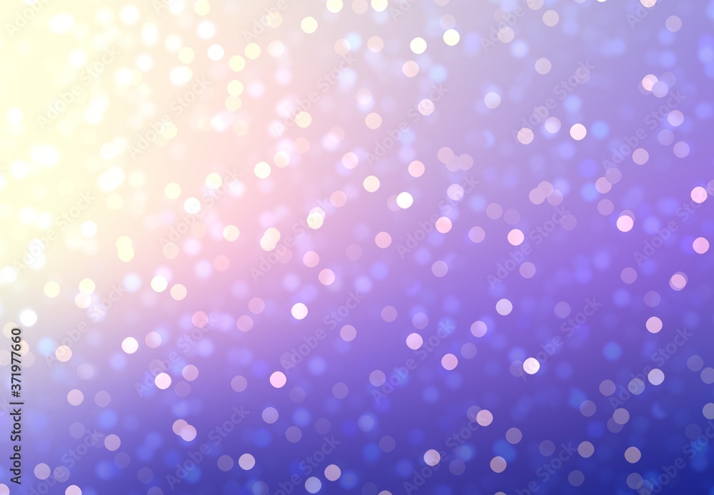 Glitter confetti on shiny lilac blur background. Wonderful holiday texture. Bokeh pattern.