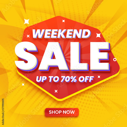 Weekend sale banner for online shopping