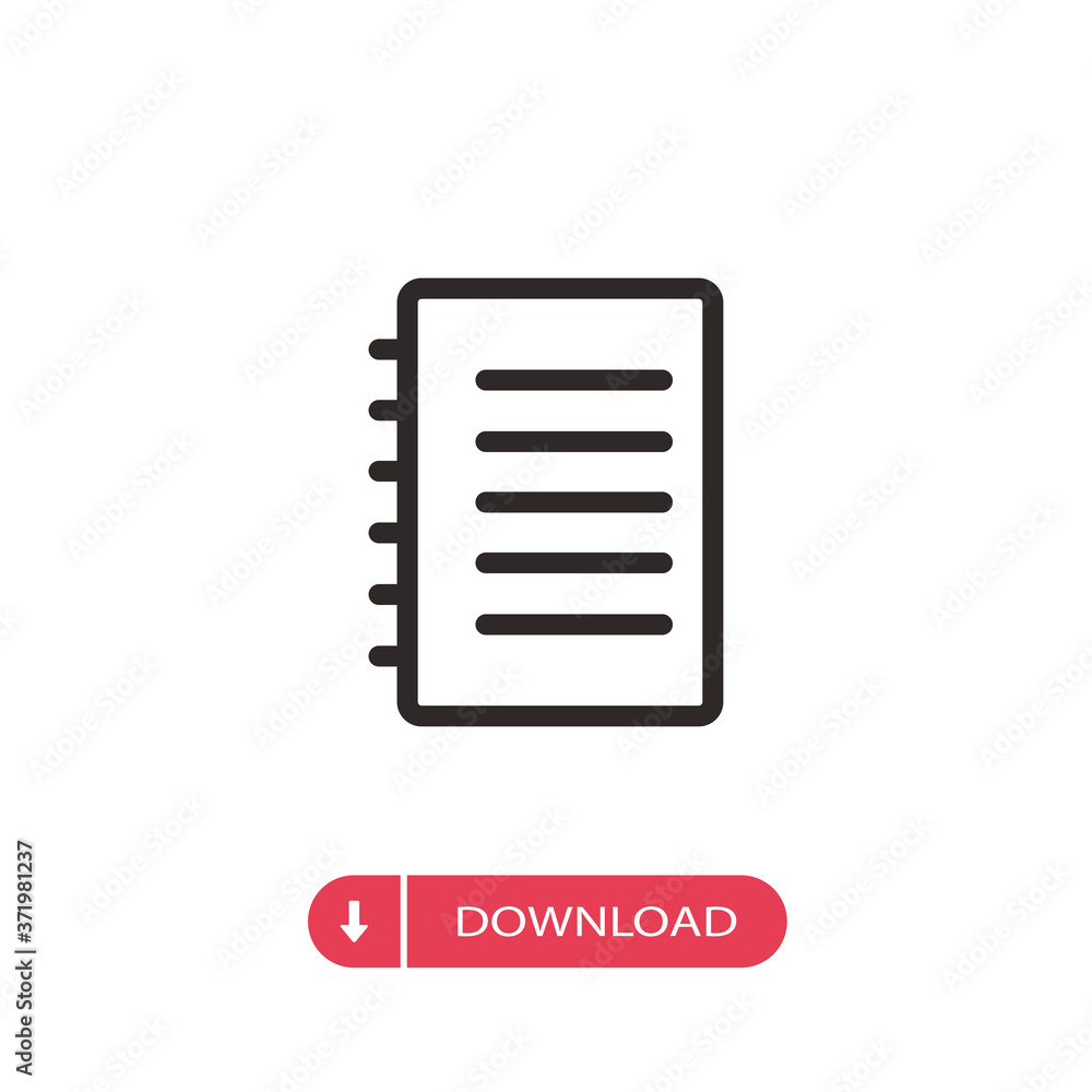 Notebook icon vector. Notepad sign Notebook icon vector. Notepad sign