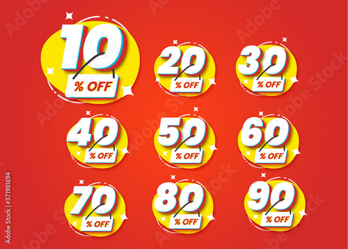 Set number special discount sign template