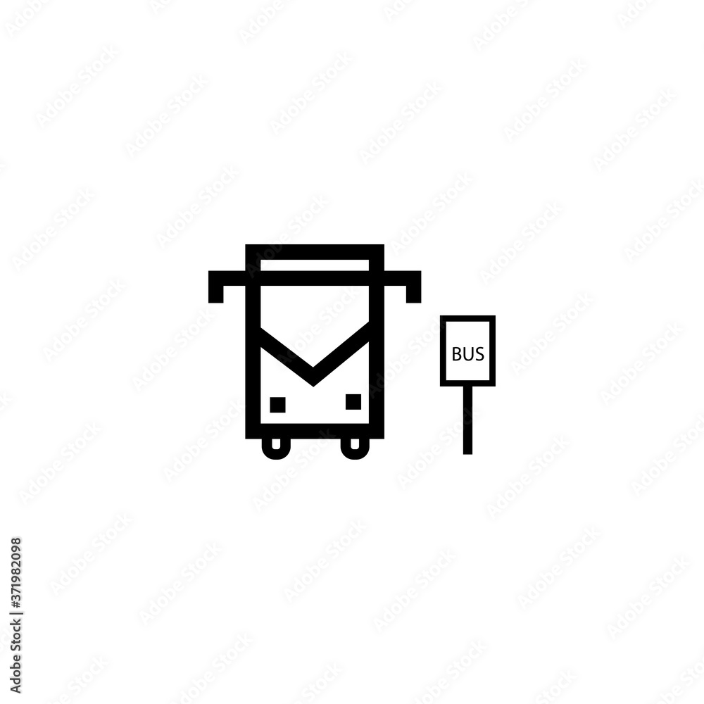 Bus icon and bus stop sign eps ten Bus icon and bus stop sign eps ten