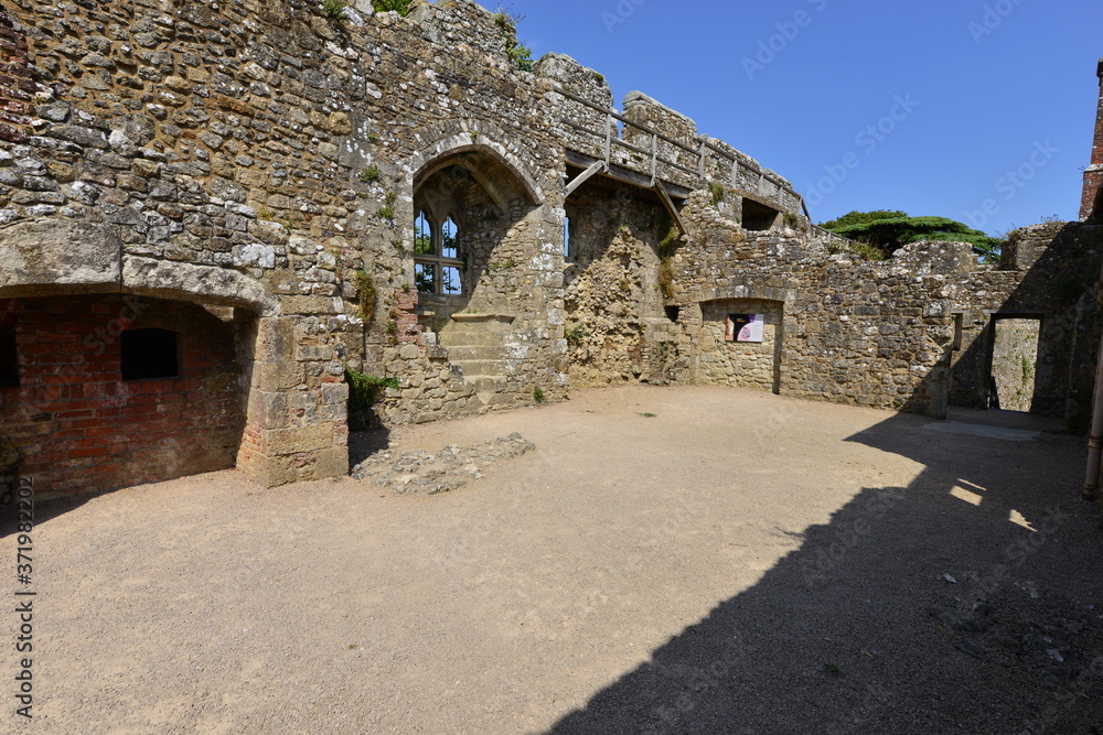 Inner courtyard of a castle in the Isle of Wight.