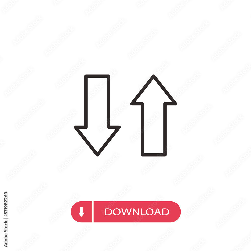 Up Down icon vector. Thin sign Up Down icon vector. Thin sign