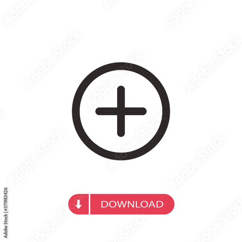 Plus icon vector. Add sign