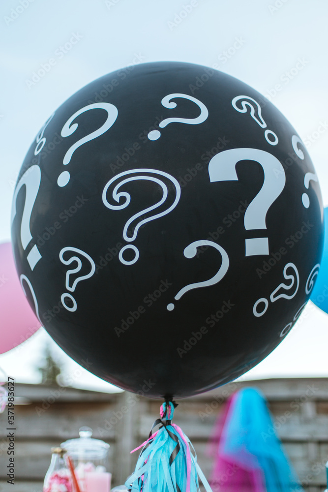 Gender reveal question mark balloon Stock Photo | Adobe Stock