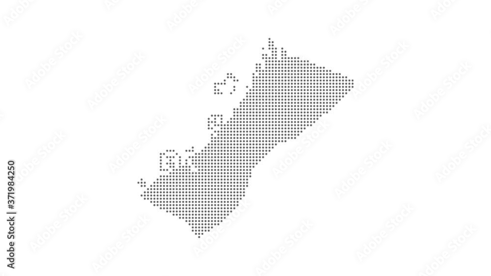 Dotted polka dot pixel particle abstract Dubai map. UAE falling map animation. 4K video. Dotted polka dot pixel particle abstract Dubai map. UAE falling map animation. 4K video.