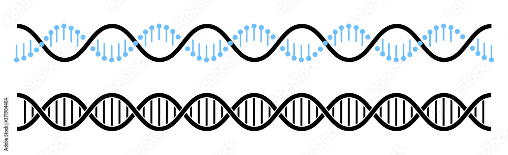 DNA helix line icon, DNA symbol in flat style vector illustration Stock ...