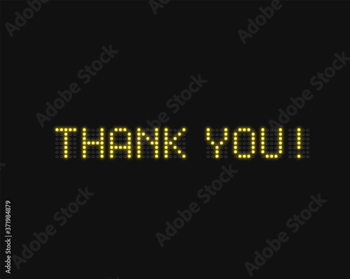 'Thank you!' text written with realistic neon font, vector illustration