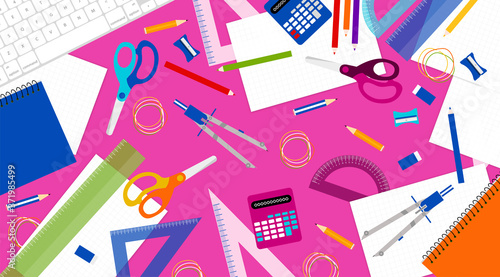 sfondo, materiale scolastico, scuola, studiare