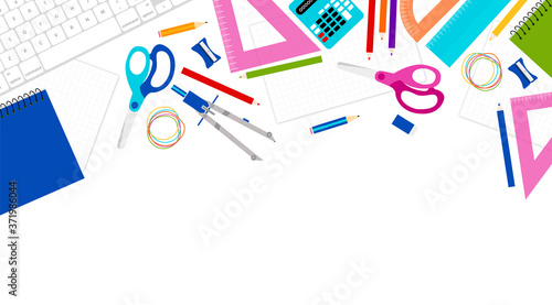 sfondo, materiale scolastico, scuola, studiare