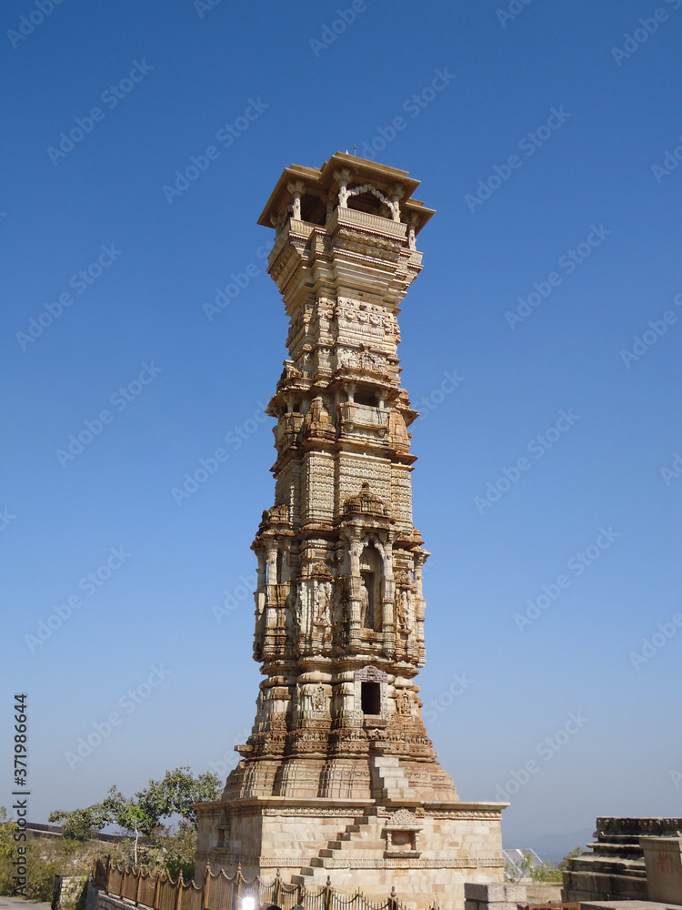 The Vijaya Stambha is an imposing victory monument located within Chittor Fort in Chittorgarh, Rajasthan, India