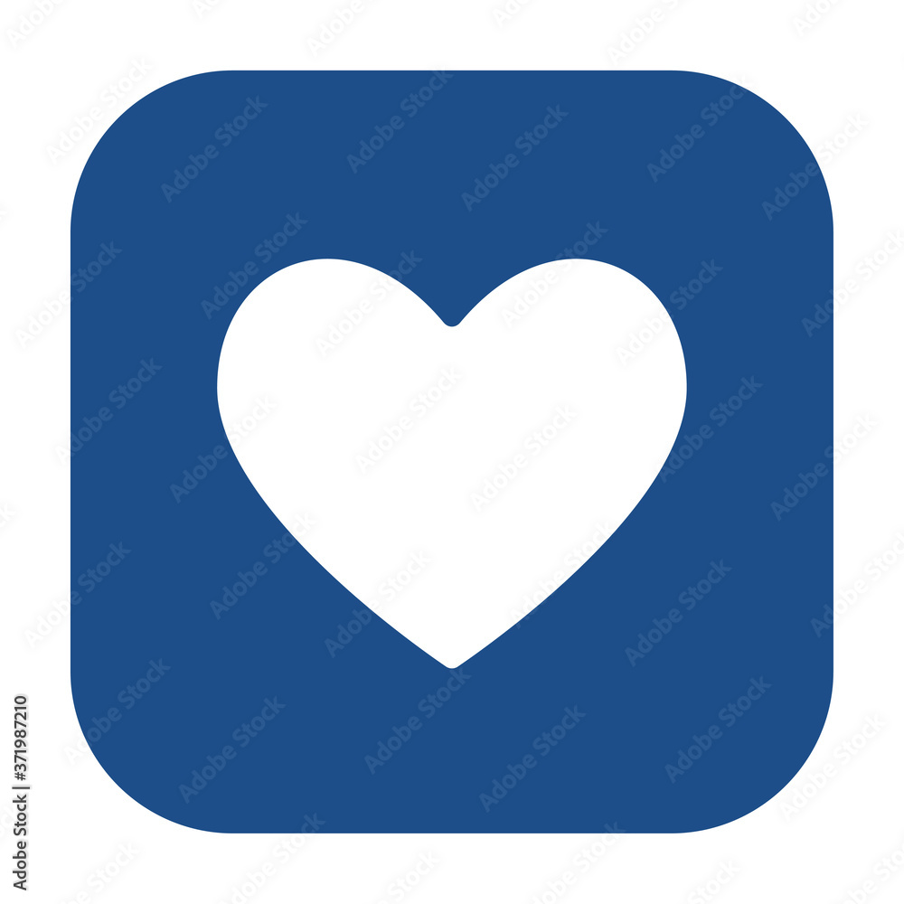 Blue rounded square heart icon, button isolated on a white background. EPS10 vector file Blue rounded square heart icon, button isolated on a white background. EPS10 vector file