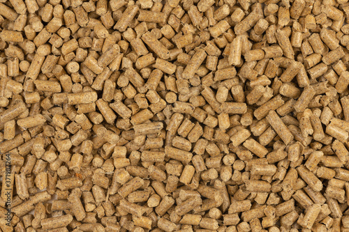 Fotografía Brown wood pellets texture background