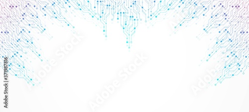 Abstract background with High-tech technology texture circuit board texture. Abstract circuit board banner wallpaper. Electronic motherboard vector illustration