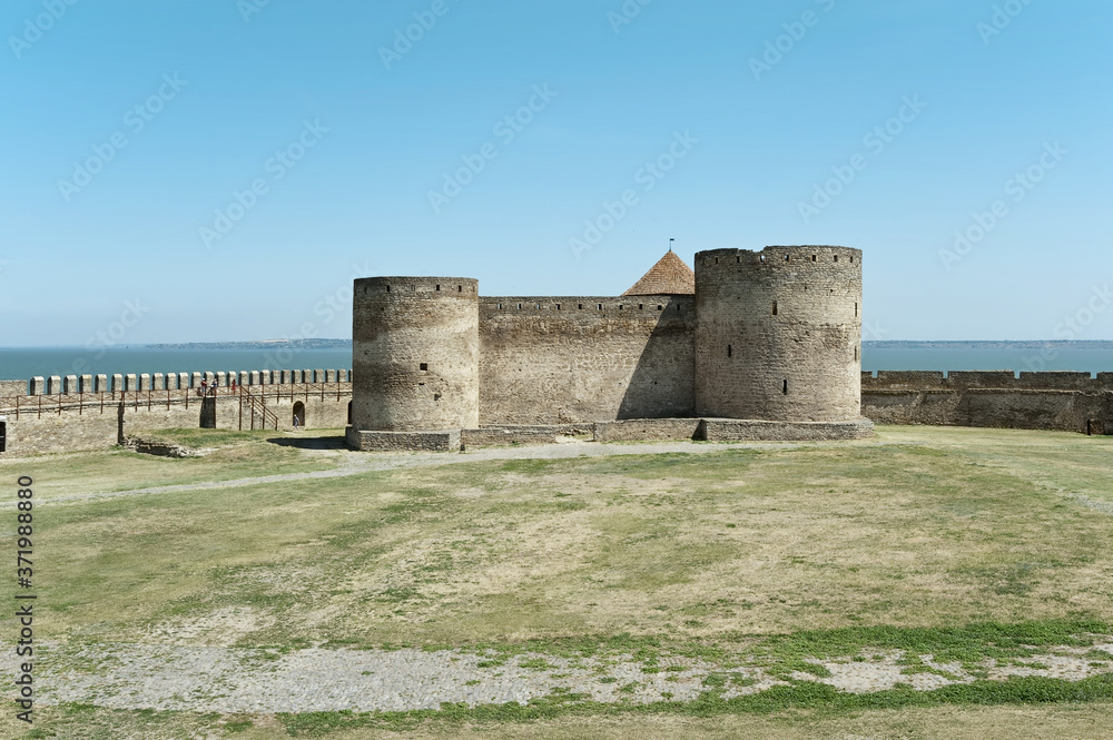 Panoramic view to the citadel of the castle of Bilhorod-Dnistrovskyi (Akkerman fortress) in Ukraine