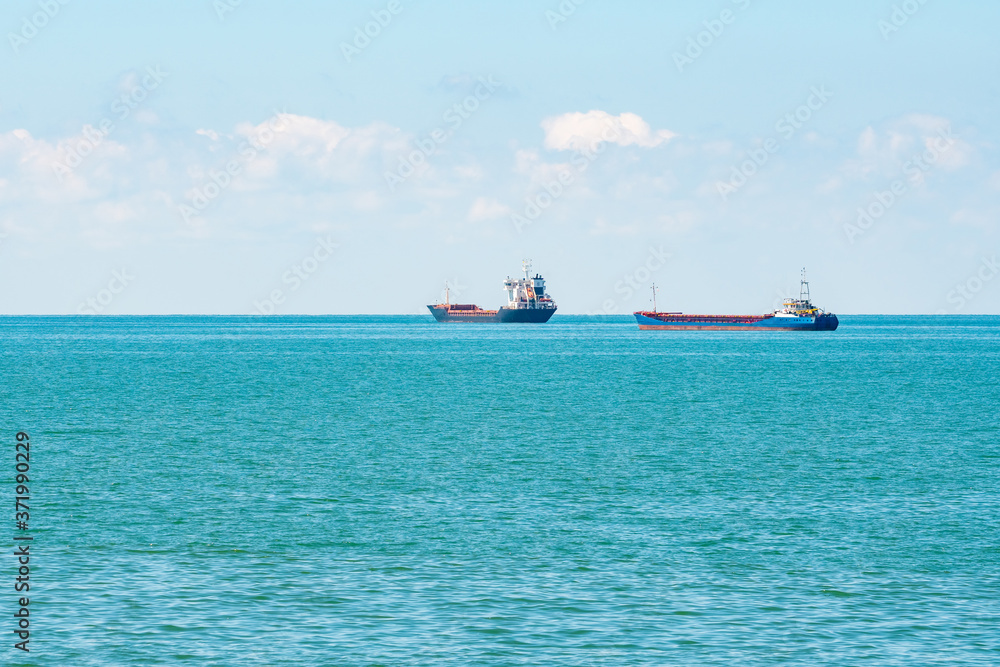 Ships on the horizon of the Black Sea