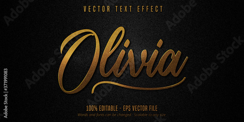 Luxury golden editable text effect on black canvas background