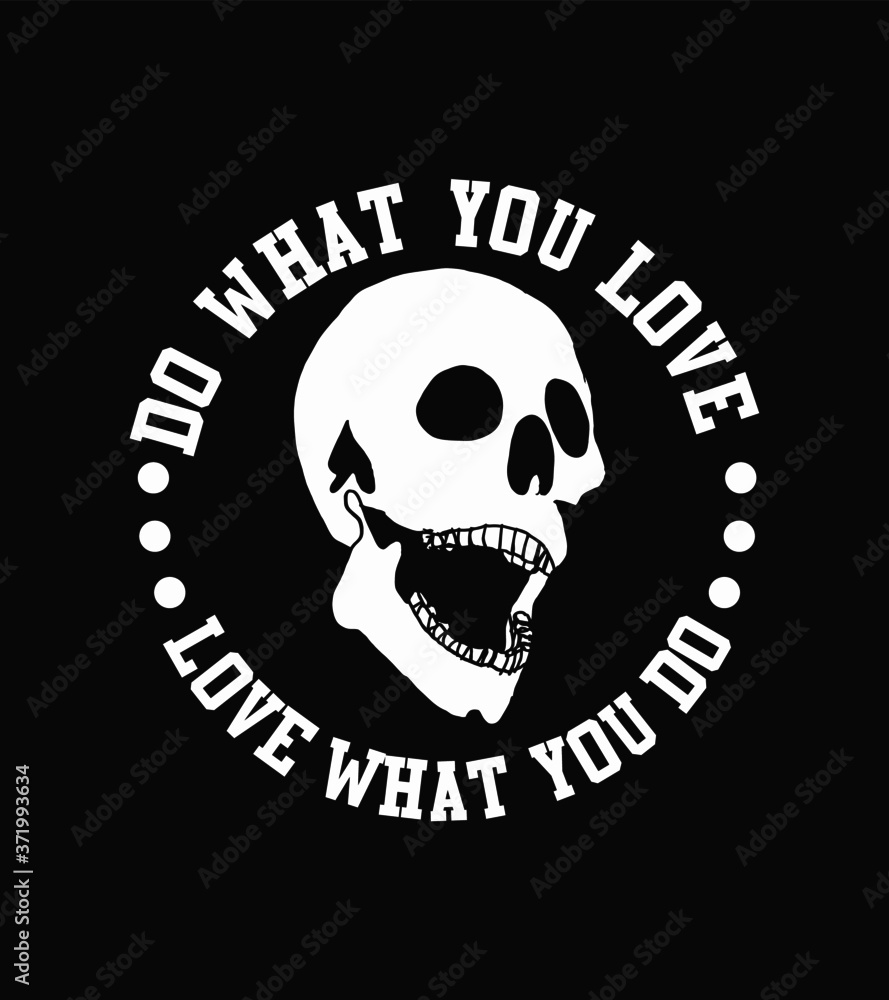 Fototapeta premium Absolute freedom and love and skull graphic design vector art