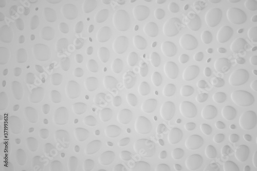 Fototapeta Naklejka Na Ścianę i Meble -  High technology monochrome cymatics abstract background. Organic cyberpunk structure. Three-dimensional render visualization of sound wave effect.