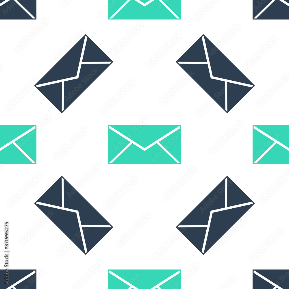 Green Envelope icon isolated seamless pattern on white background. Email message letter symbol. Vector. Green Envelope icon isolated seamless pattern on white background. Email message letter symbol. Vector.