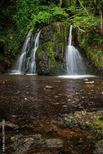 Top Falls at Fairy Glen Nature Reserve. A popular woodland walk with two delightful waterfalls  close to the village of Rosemarkie  in the Scottish Highlands