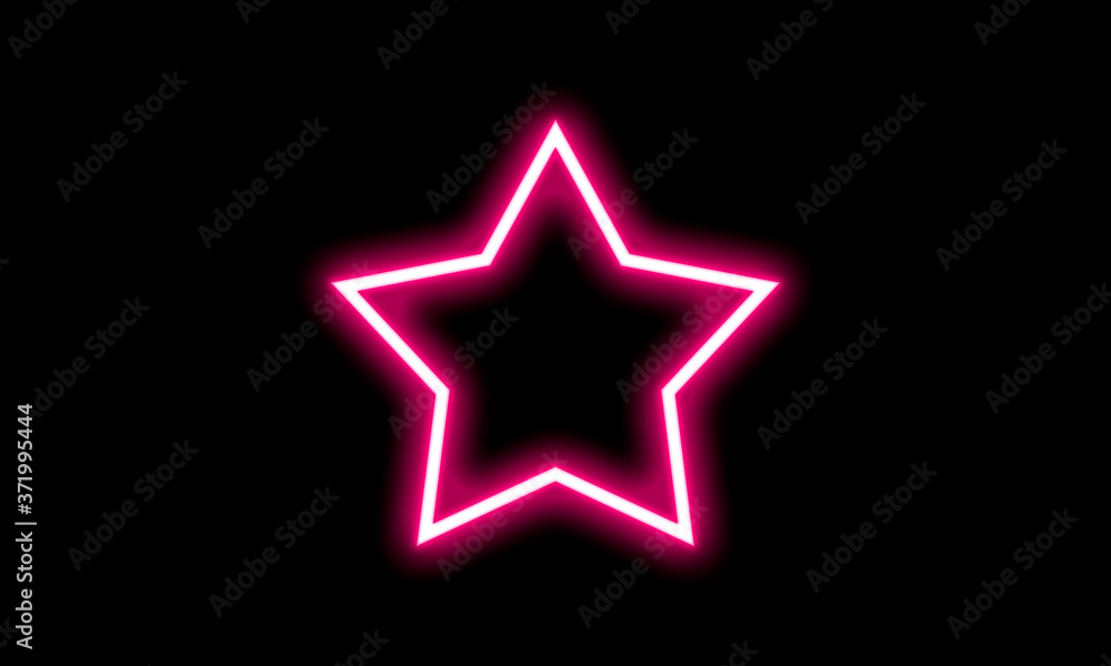 pink neon light shape. neon with long lines forming stars pink neon light shape. neon with long lines forming stars